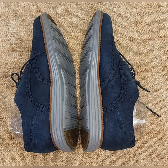 Cole Haan Original Grand Wingtip Blue Suede Oxford Shoes Size 9M