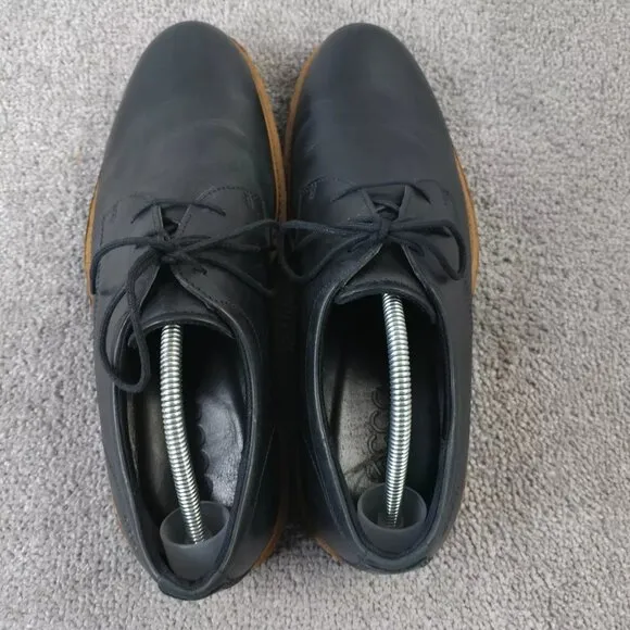 Cole Haan Osborn Mens Size 44 EU Shoes Plain Toe Oxford Black Leather Lace Up
