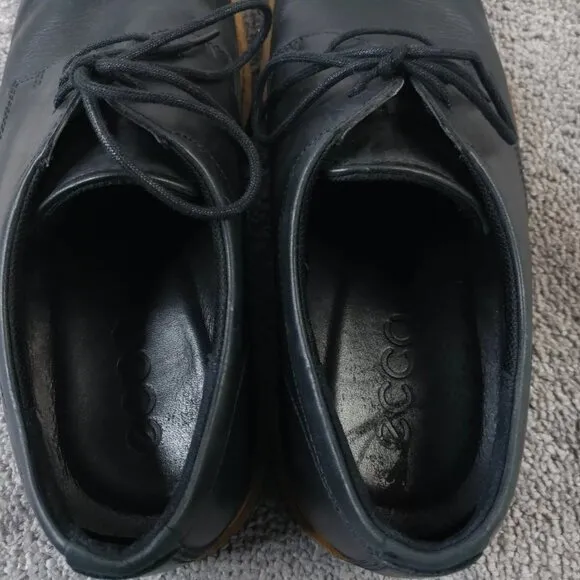 Cole Haan Osborn Mens Size 44 EU Shoes Plain Toe Oxford Black Leather Lace Up