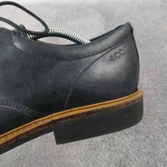 Cole Haan Osborn Mens Size 44 EU Shoes Plain Toe Oxford Black Leather Lace Up