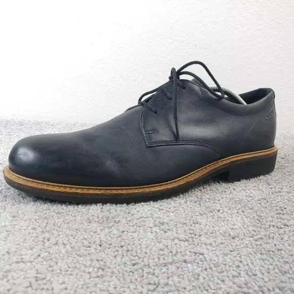 Cole Haan Osborn Mens Size 44 EU Shoes Plain Toe Oxford Black Leather Lace Up