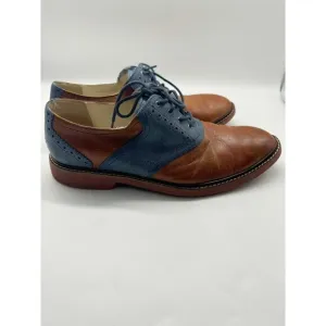 Cole Haan Saddle Oxford Brown Blue Suede Derby Leather Dress Shoes Mens Size 10