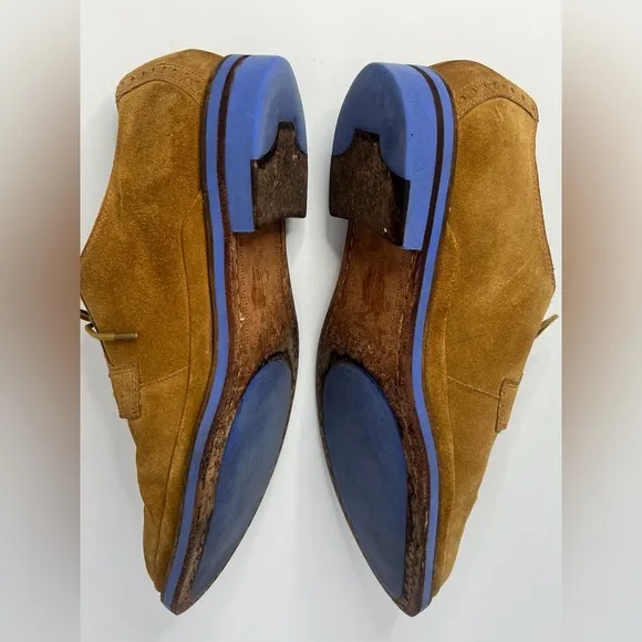 Cole Haan South St. Plain Toe Blucher Suede Wing Tip Shoes