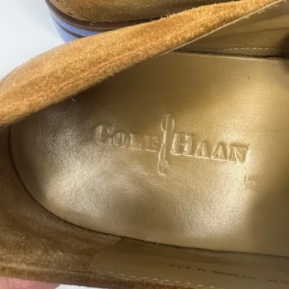Cole Haan South St. Plain Toe Blucher Suede Wing Tip Shoes