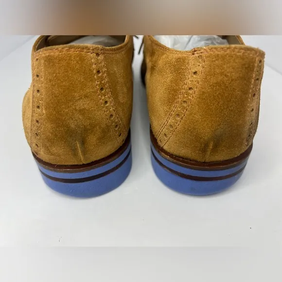 Cole Haan South St. Plain Toe Blucher Suede Wing Tip Shoes