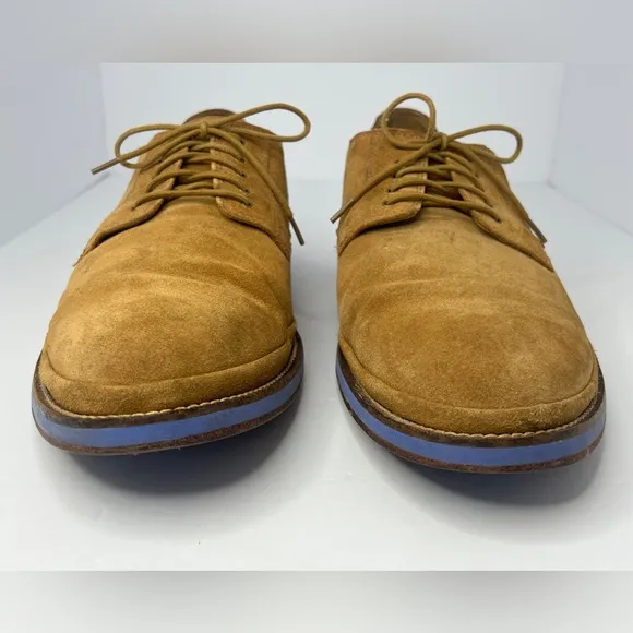 Cole Haan South St. Plain Toe Blucher Suede Wing Tip Shoes