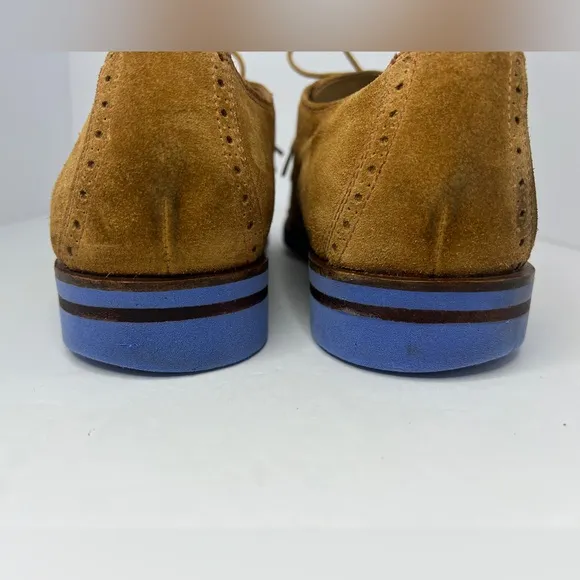 Cole Haan South St. Plain Toe Blucher Suede Wing Tip Shoes