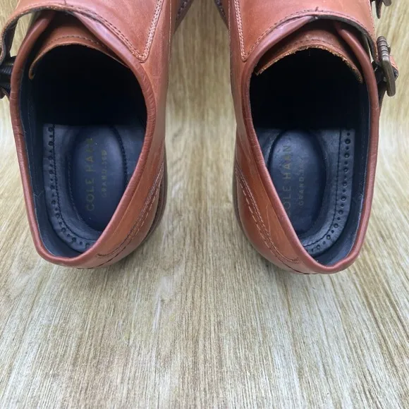 Cole Haan Warner Grand Monk Strap Men's Size 10 D Brown Shoes Cap Toe C29305