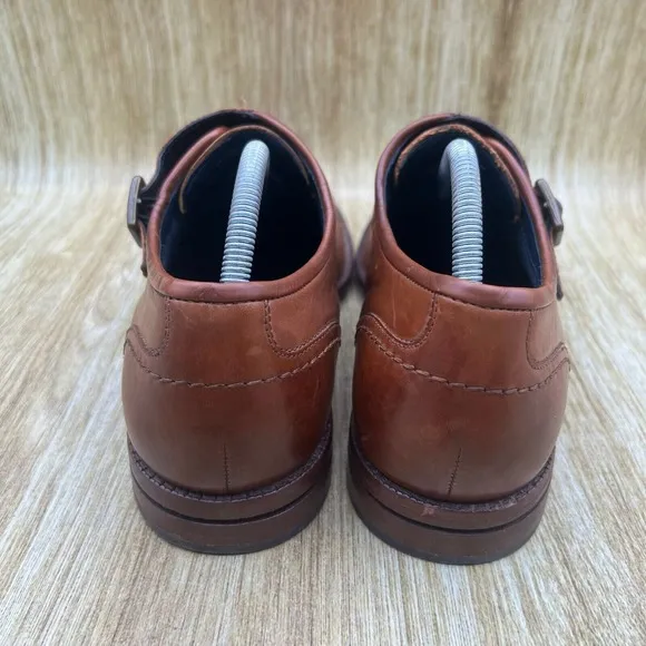 Cole Haan Warner Grand Monk Strap Men's Size 10 D Brown Shoes Cap Toe C29305