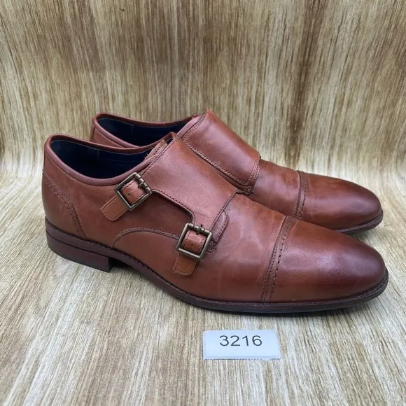 Cole Haan Warner Grand Monk Strap Men's Size 10 D Brown Shoes Cap Toe C29305