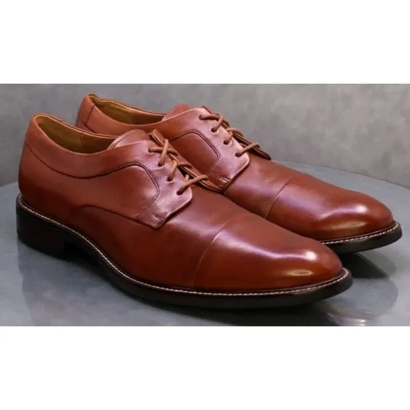 Cole Haan Warren $140 Men's Cap Toe Dress Shoes Size 10 Leather Brown C20153