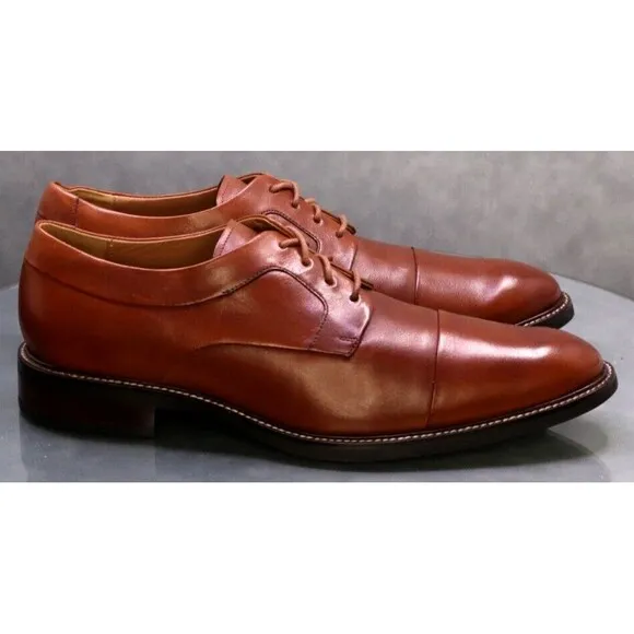 Cole Haan Warren $140 Men's Cap Toe Dress Shoes Size 10 Leather Brown C20153