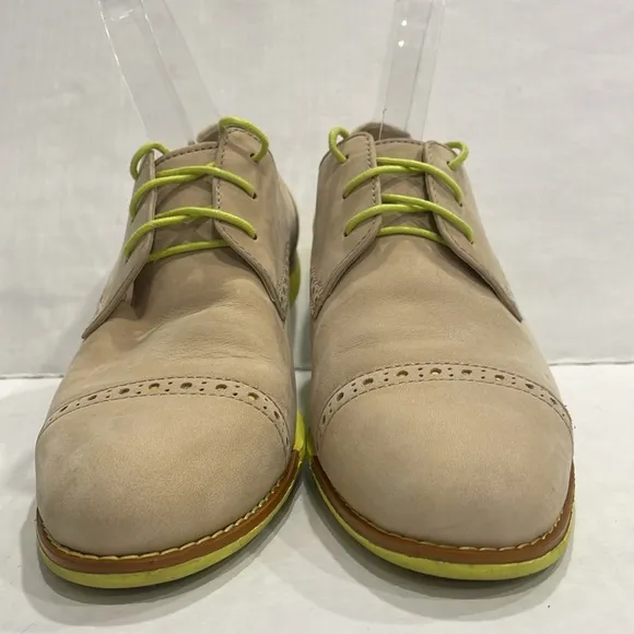 COLE HAAN  Women Shoes 7.5B Alisa Wingtip Oxfords Taupe D41114 Lace Up Comfort