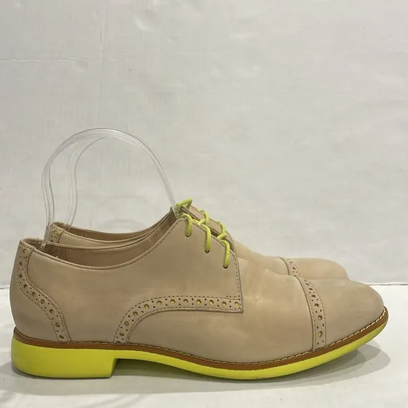 COLE HAAN  Women Shoes 7.5B Alisa Wingtip Oxfords Taupe D41114 Lace Up Comfort