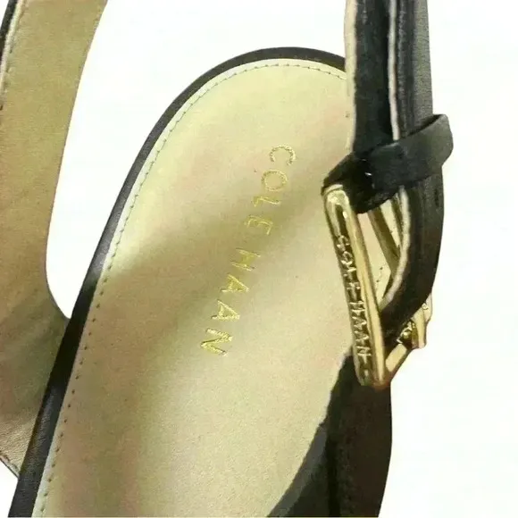 Cole Haan Women's Jamie Stacked Heel Sandals Black US size 11 Shelf pulls