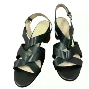 Cole Haan Women's Jamie Stacked Heel Sandals Black US size 11 Shelf pulls