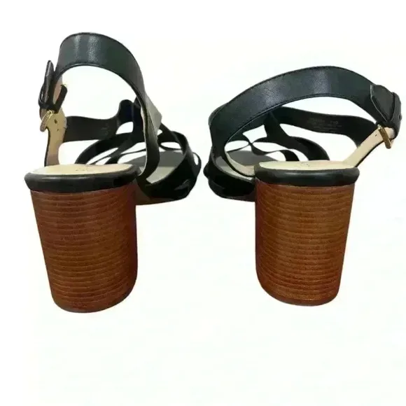 Cole Haan Women's Jamie Stacked Heel Sandals Black US size 11 Shelf pulls
