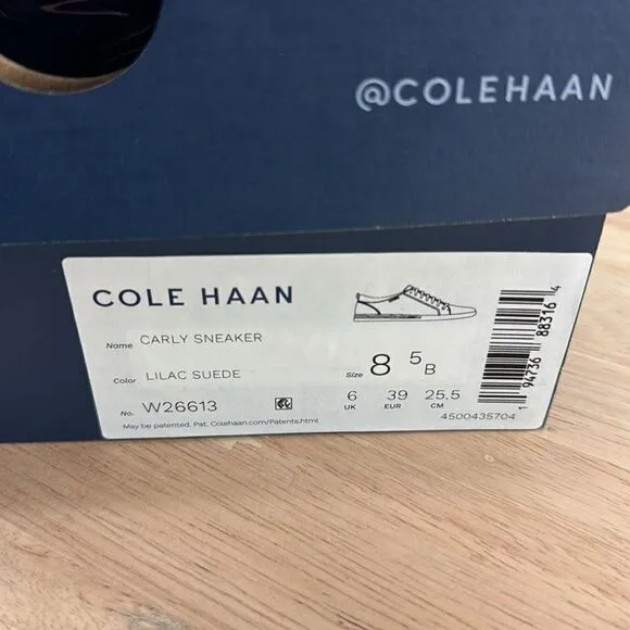 Cole Haan Carly Suede Sneakers- Lilac- Size 8.5 B- NIB