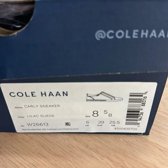 Cole Haan Carly Suede Sneakers- Lilac- Size 8.5 B- NIB