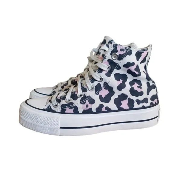 Converse All Star Chuck Taylor Lift High Leopard Print 568002C Women's Size 6.5