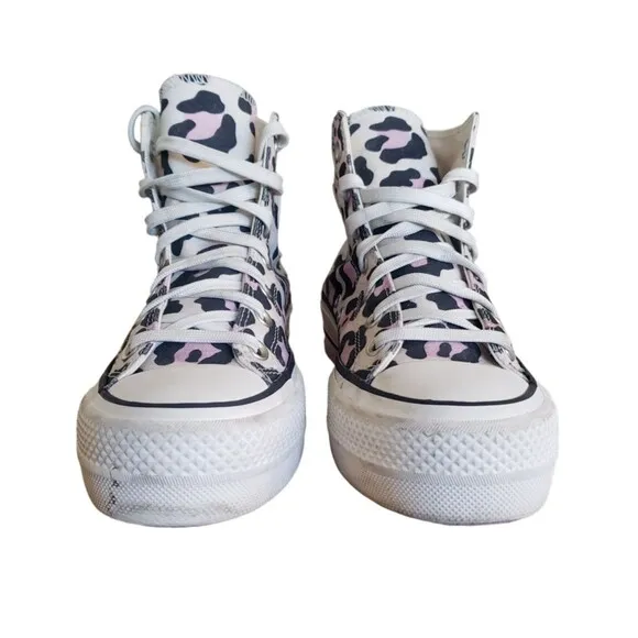 Converse All Star Chuck Taylor Lift High Leopard Print 568002C Women's Size 6.5
