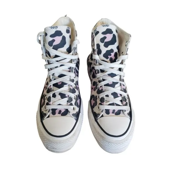 Converse All Star Chuck Taylor Lift High Leopard Print 568002C Women's Size 6.5