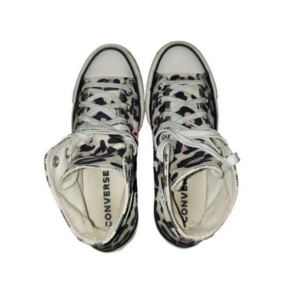 Converse All Star Chuck Taylor Lift High Leopard Print 568002C Women's Size 6.5