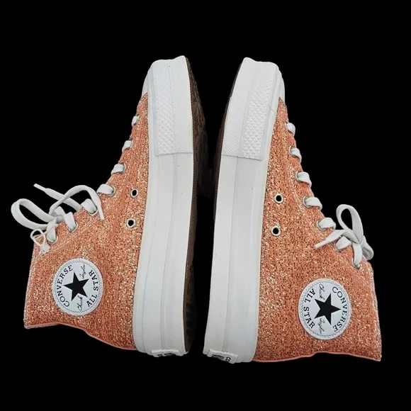 Converse CTAS Lift Hi Healing Clay Light Gold Platform Shoes 570984C