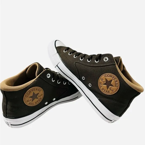 Converse Unisex CTAS Malden Mid Canvas Sneaker Shoes Brown Size 11.5