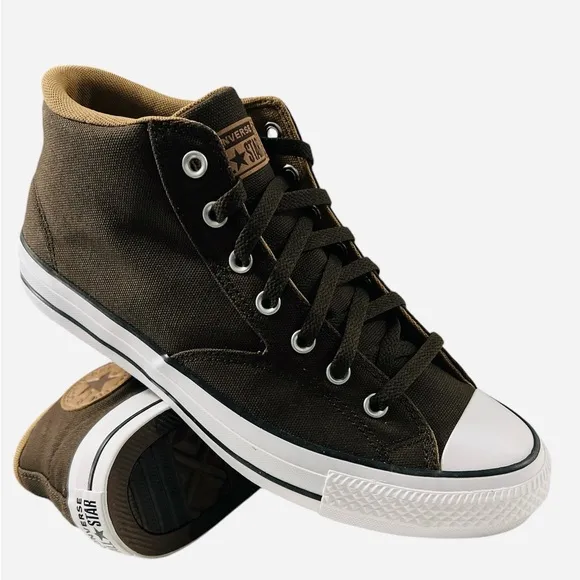 Converse Unisex CTAS Malden Mid Canvas Sneaker Shoes Brown Size 11.5