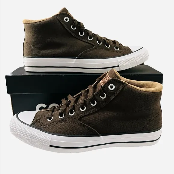 Converse Unisex CTAS Malden Mid Canvas Sneaker Shoes Brown Size 11.5