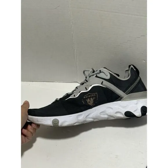 COPY - Nike React Element 55 Las Vegas Raiders Black Shoes Mens 12.5 Ck4803-001…
