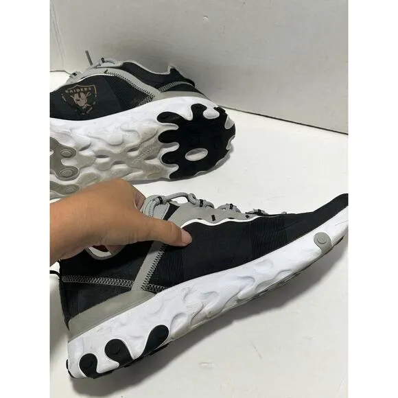 COPY - Nike React Element 55 Las Vegas Raiders Black Shoes Mens 12.5 Ck4803-001…
