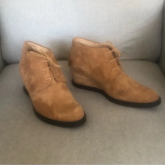 Cotelac Almond Toe Suede Booties