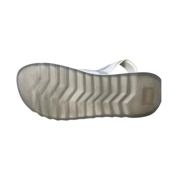 Cougar Womens White and Silver Lucia Sling Back Platform Sandals Sz 8 NIB