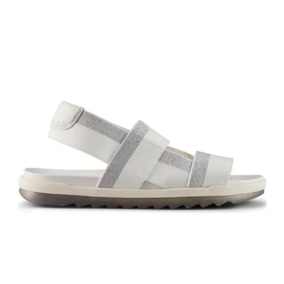Cougar Womens White and Silver Lucia Sling Back Platform Sandals Sz 8 NIB
