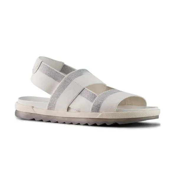 Cougar Womens White and Silver Lucia Sling Back Platform Sandals Sz 8 NIB