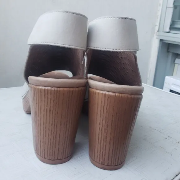 Dansko Danae Perforated Block Heel Sandals white leather 10