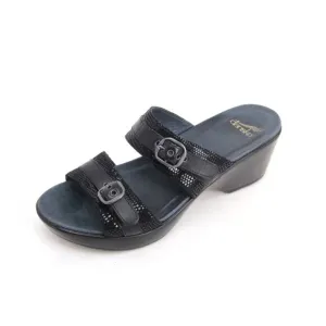 Dansko Jessie Black Leather Slip On Sandals Shoes EU 40 US Women's 9.5-10
