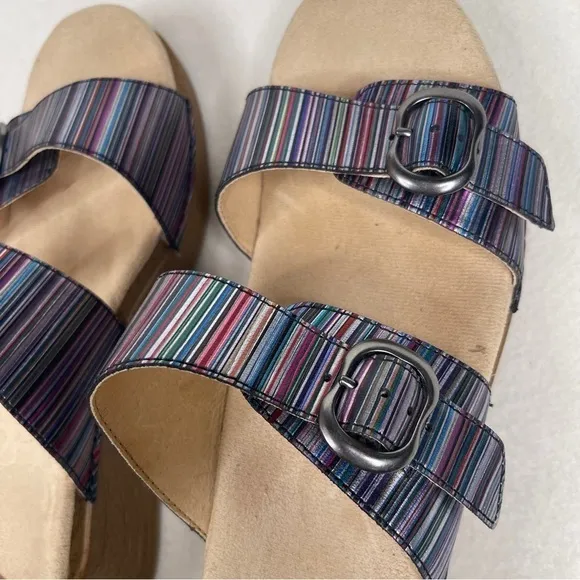 Dansko Sophie Sandals Metallic Stripe Size 42