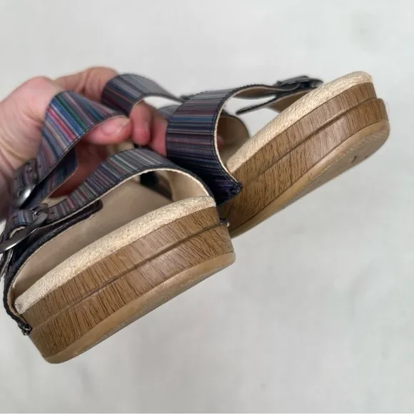 Dansko Sophie Sandals Metallic Stripe Size 42