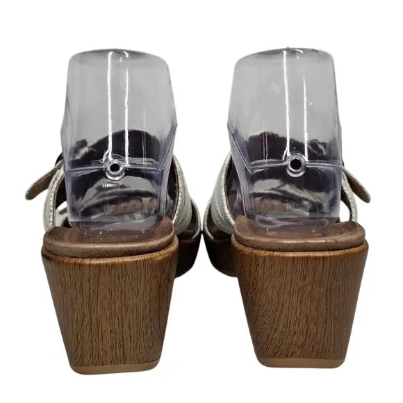 Dansko Women's Jessie White Multi Wedge Sandals EU 38 | US 7.5-8