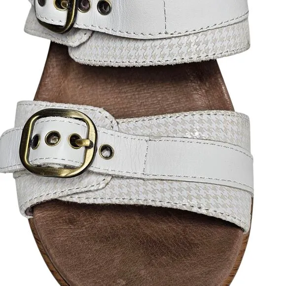 Dansko Women's Jessie White Multi Wedge Sandals EU 38 | US 7.5-8