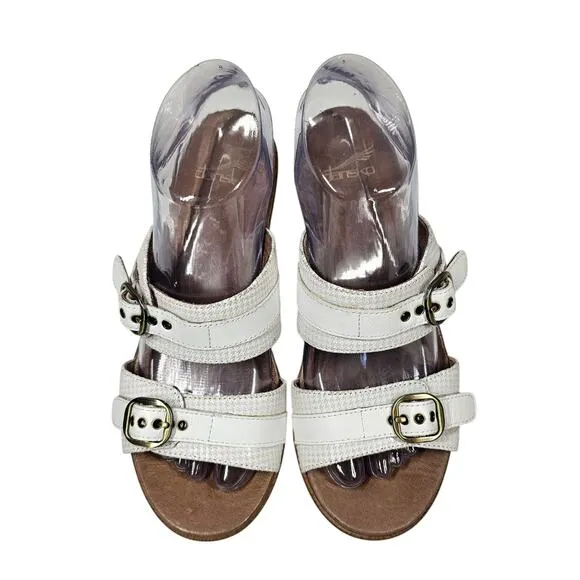 Dansko Women's Jessie White Multi Wedge Sandals EU 38 | US 7.5-8