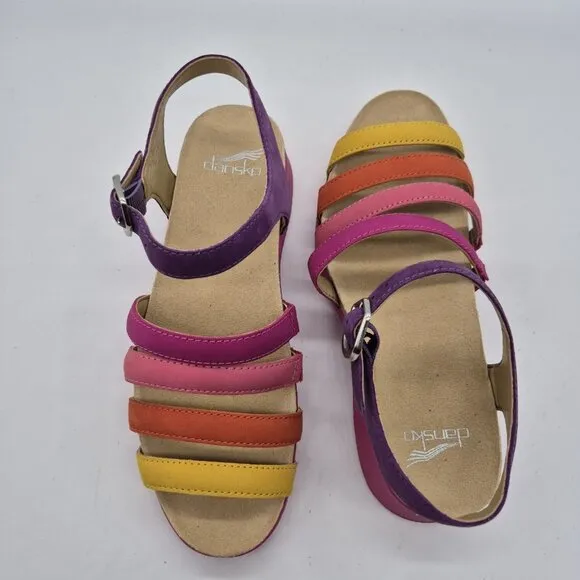Dansko Women's Size  Roxie Strappy Comfort Sandals 7 to 7.5 Euro 37 Multi (189)
