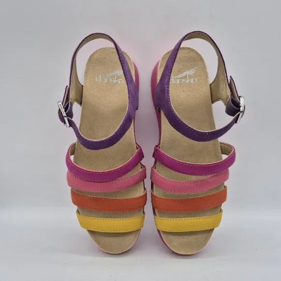 Dansko Women's Size  Roxie Strappy Comfort Sandals 7 to 7.5 Euro 37 Multi (189)