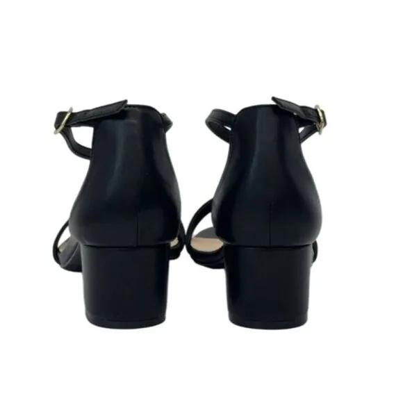 DE BLOSSOM / Annie-50/ Black / Block Heel / Open-Toe Sandals / With Ankle Strap