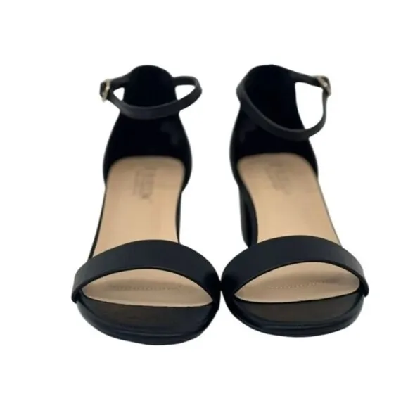 DE BLOSSOM / Annie-50/ Black / Block Heel / Open-Toe Sandals / With Ankle Strap
