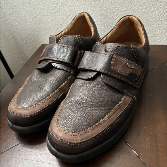 Deer tracks Men's 12‎ / 4E Brown Leather Slip On Casual Dress Comfort Shoes 2002
