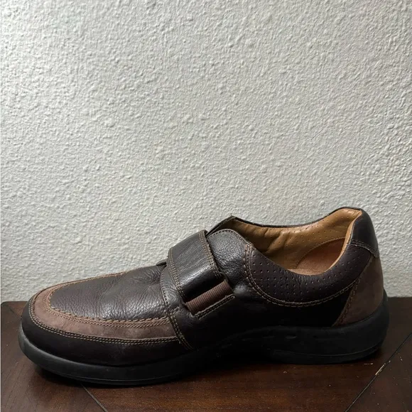 Deer tracks Men's 12‎ / 4E Brown Leather Slip On Casual Dress Comfort Shoes 2002